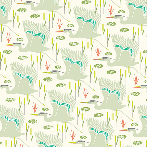 Flora & Fauna | Patty Sloniger | Wetlands - Fog | Andover Fabrics