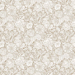 In the Dawn | Cotton Linen Canvas | Large Flowers - White | Elise Young | FIGO Fabrics