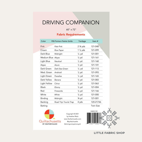 Driving Companion | Quilt Pattern | Quiltachusetts