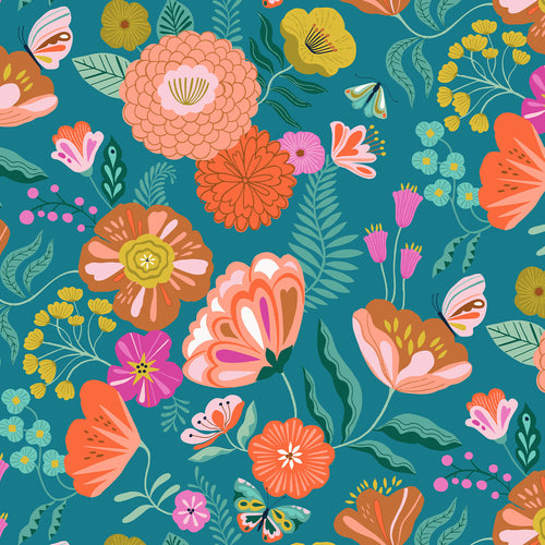 Flutter By | Floral - Turquoise | Dashwood Studio