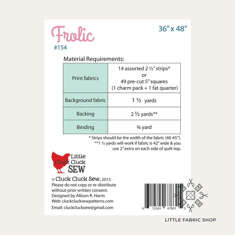 Frolic Pattern | Baby Quilt Pattern | Cluck Cluck Sew