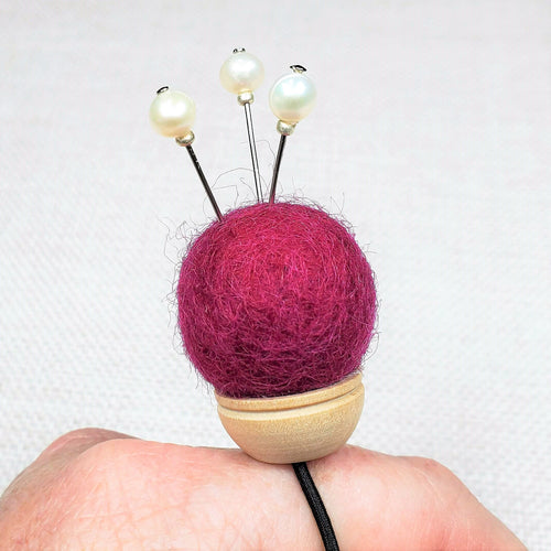 Wool Pincushion Ring | Fuchsia