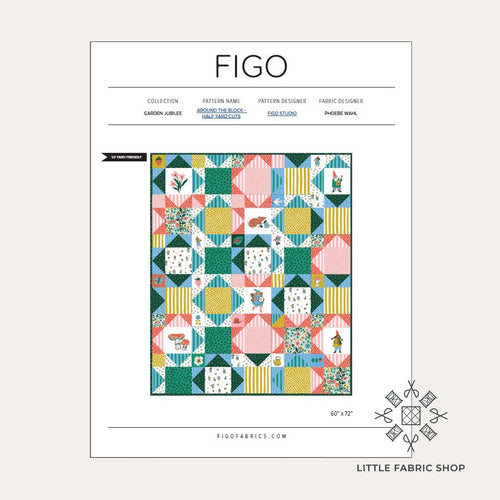 Around the Block Half Yard Cuts | Free Quilt Pattern | FIGO Studio