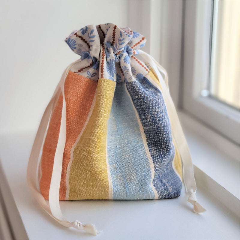 Double Sided Flannel Drawstring Pocket Bag-Jewelry Solid Color