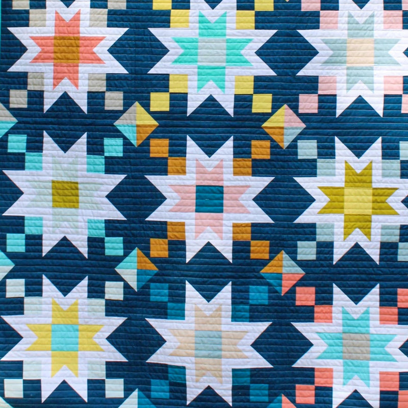 Free pattern: Moda's Charm Star featuring farmhouse prints