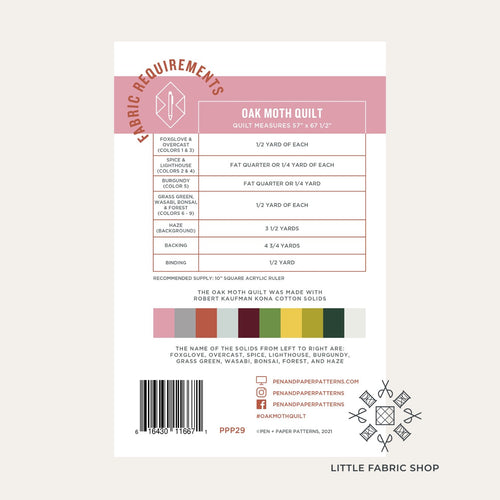 Oak Moth Quilt | Quilt Pattern | Pen + Paper Patterns