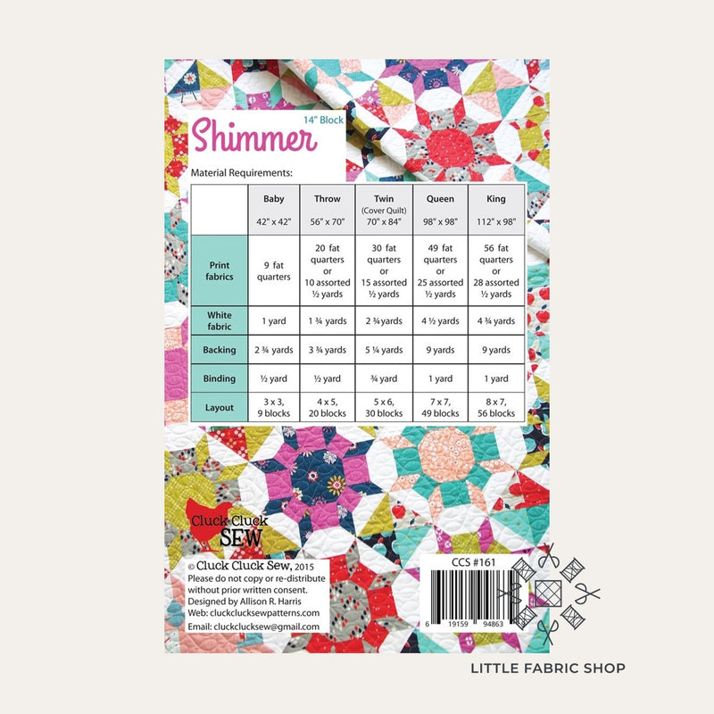 Shimmer Pattern | Quilt Pattern | Cluck Cluck Sew