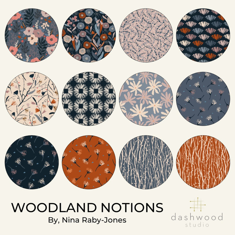 Woodland Notions | Fat Quarter Bundle Complete Collection | Dashwood Studio | Nina Raby-Jones