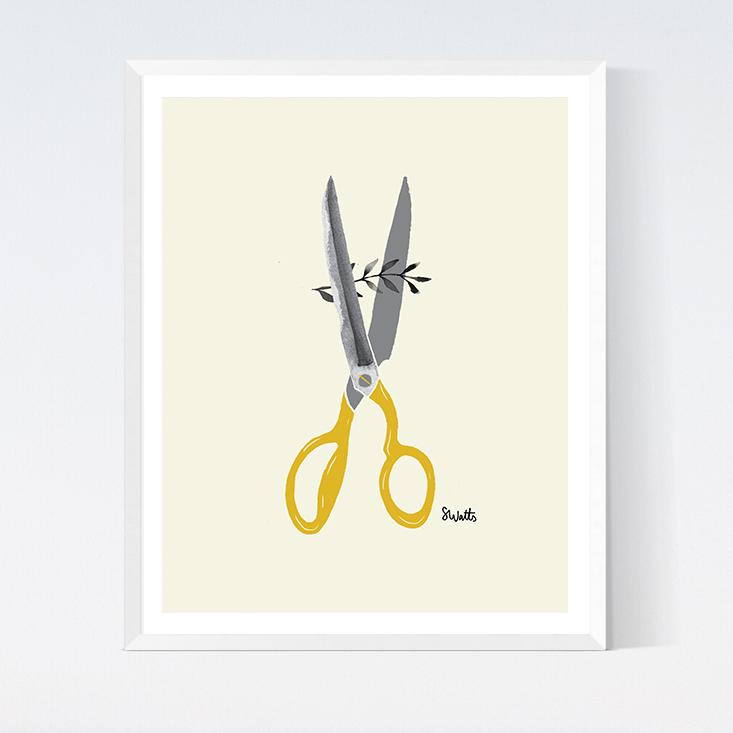 Scissors Art Print | by, Sarah Watts of Crafted Moon