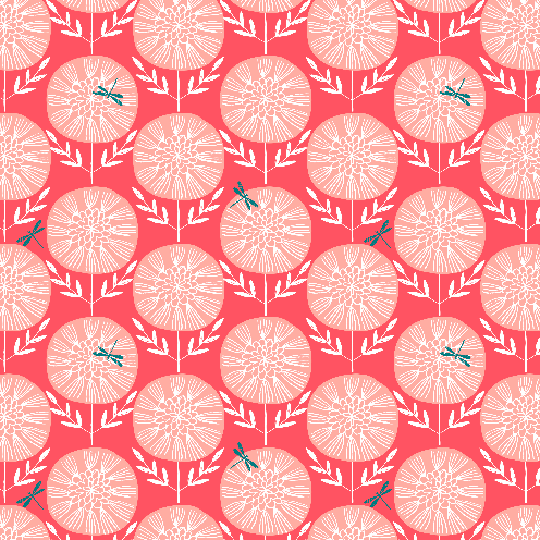 Destash - End of Bolt - 37" - Summer Dance | Pink Dandelions | Dashwood Studio