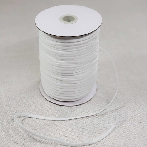 White 1/4 inch Elastic String Cord | Face Mask Supplies | Sold by the Yard