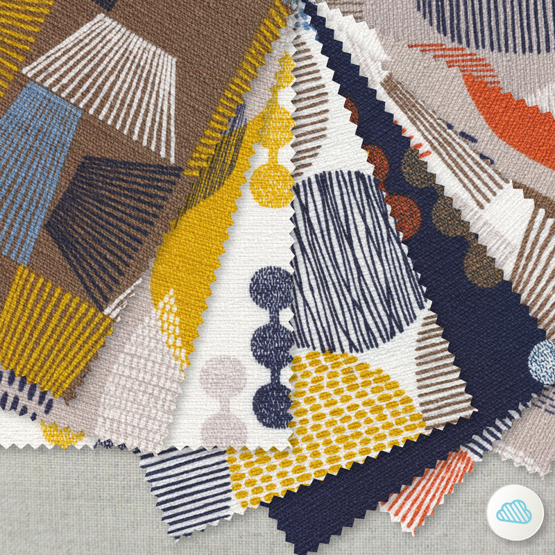 Dot-to-Dot - Navy | Homestyle Collection | Organic Barkcloth Fabric | Cloud 9 Fabrics
