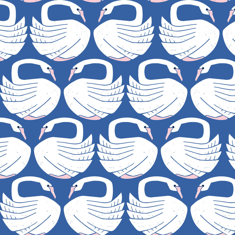 Loving Swans - Clearlake Canvas Fabric | On A Spring Day | Cotton + Steel