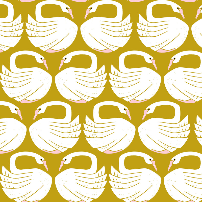 Loving Swans - Sundance Canvas Fabric | On A Spring Day | Cotton + Steel Fabrics