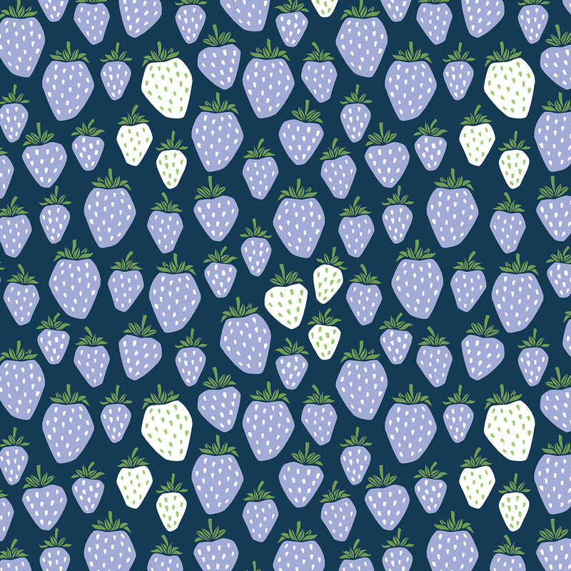 Queen of Berries - California Blue Fabric | Under the Apple Tree | Loes van Oosten | Cotton + Steel