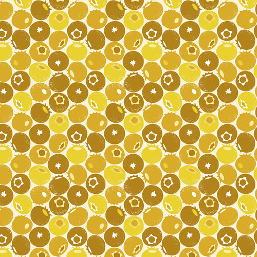 Blueberry - Summer Yellow Fabric | Under the Apple Tree | Loes van Oosten | Cotton + Steel